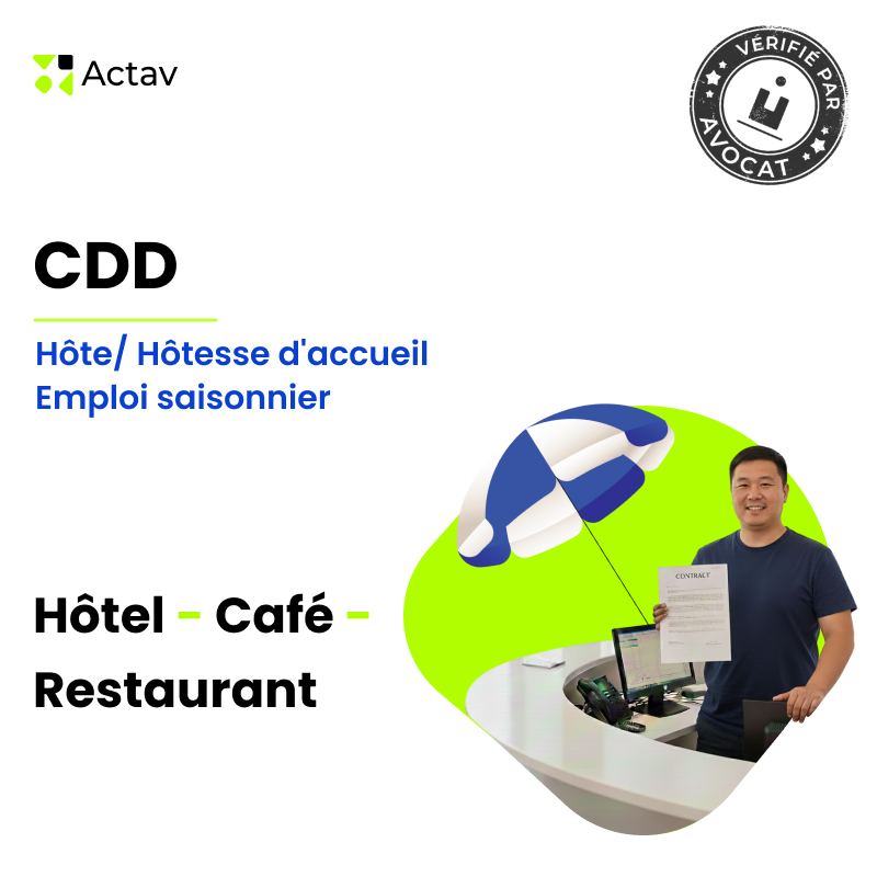 CDD Hôte/ Hôtesse d'accueil - Saisonnier (Café-Hôtel-Restaurant)