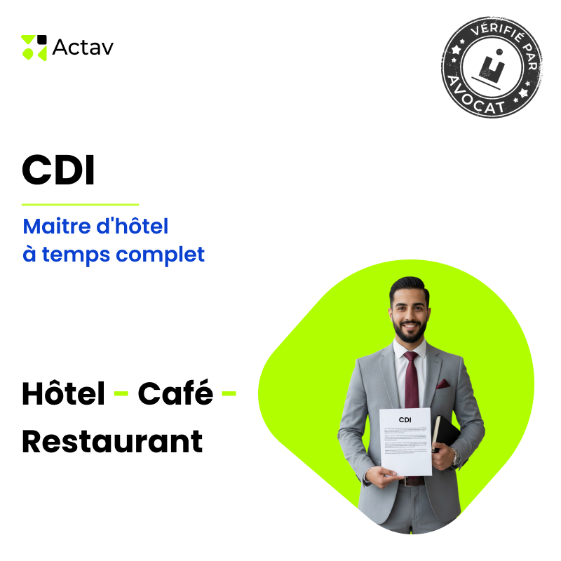 CDI - Maitre d'hôtel à temps COMPLET