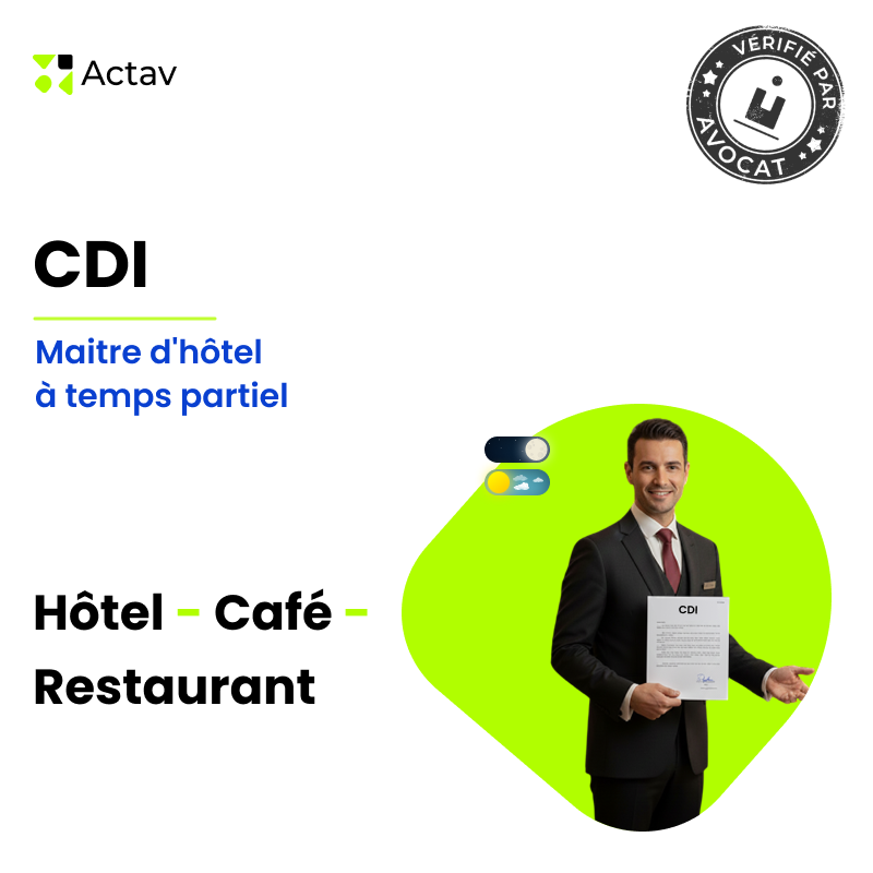 CDI - Maitre d'hôtel à temps partiel
