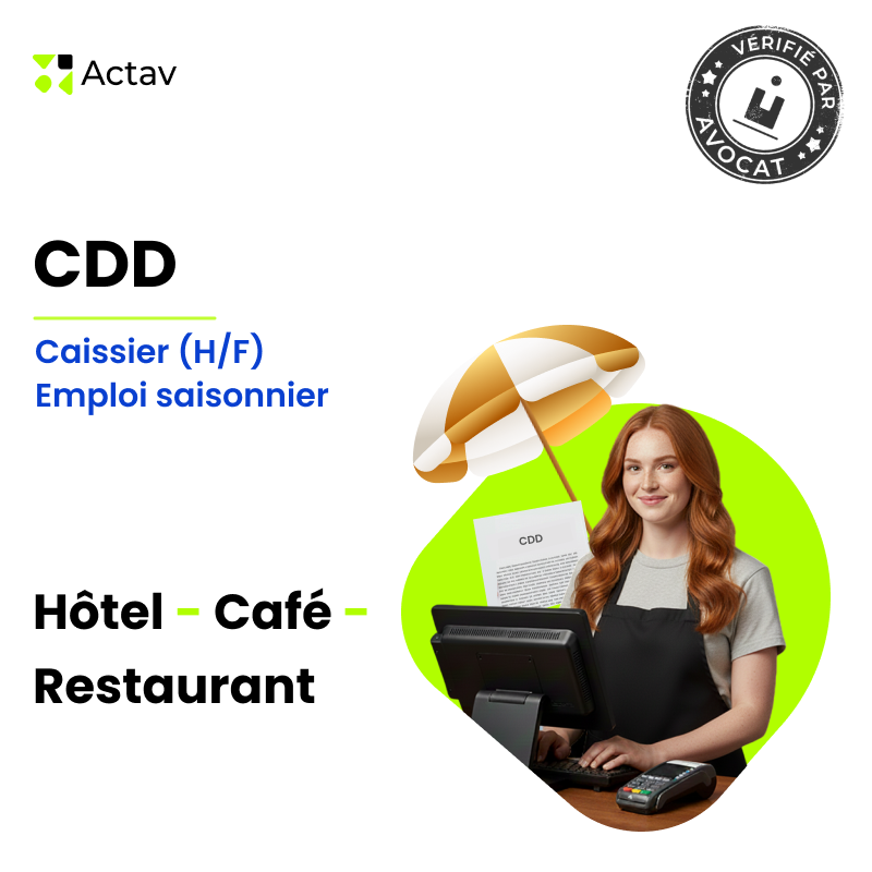 CDD caissier(ère) - Saisonnier (Café-Hôtel-Restaurant)