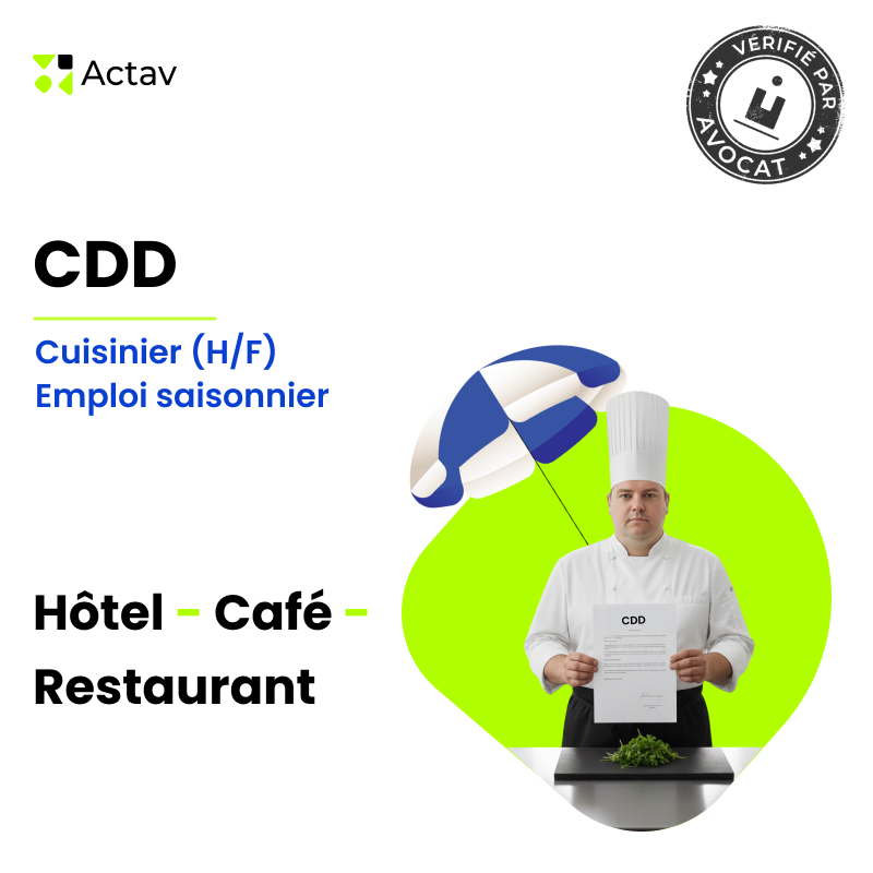 CDD cuisinier(ère) - Saisonnier (Café-Hôtel-Restaurant)