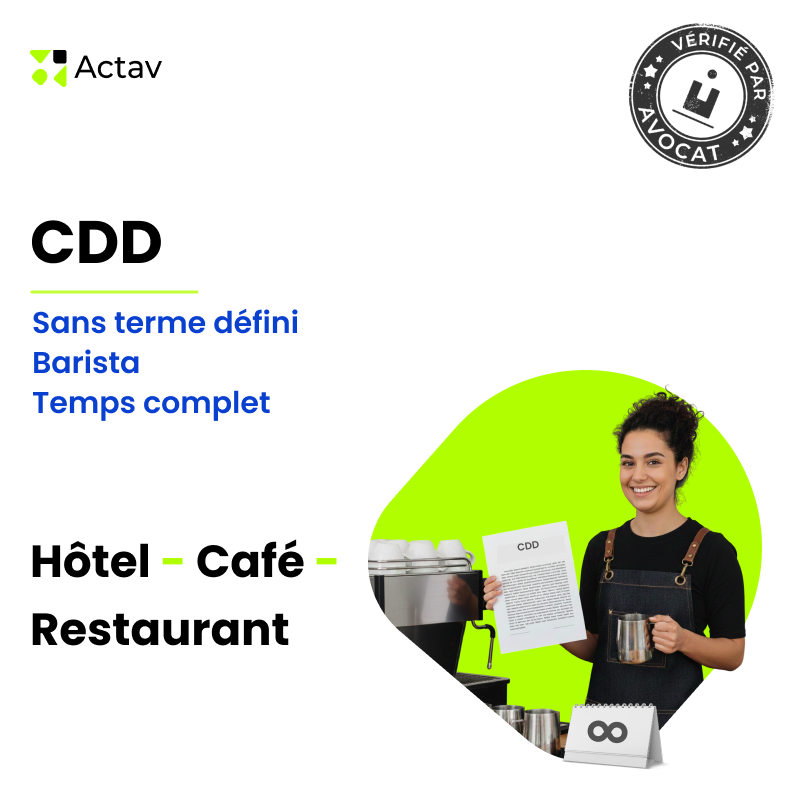 CDD barista sans terme défini - Temps complet (Café-Hôtel-Restaurant)