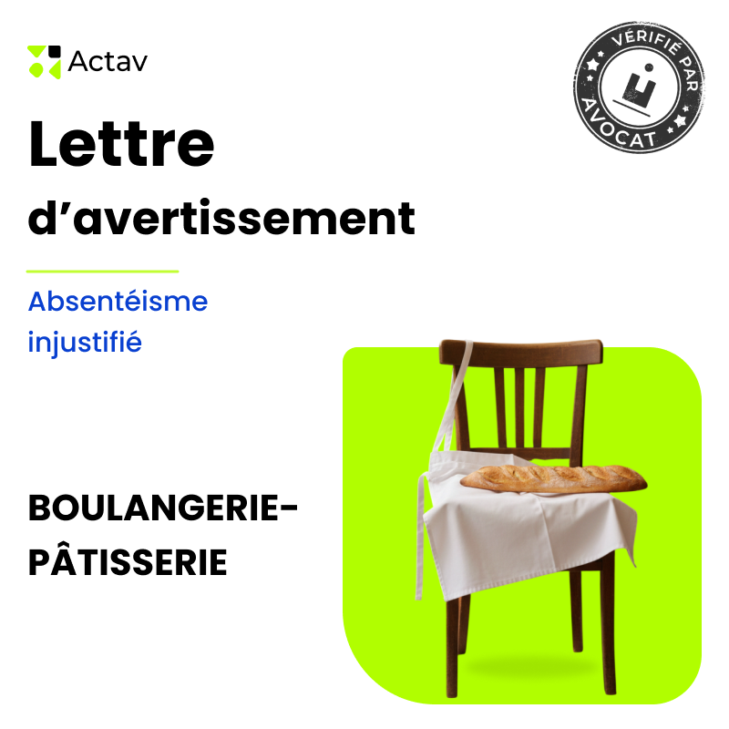 Lettre d'avertissement pour absentéisme injustifié ( Boulangerie)