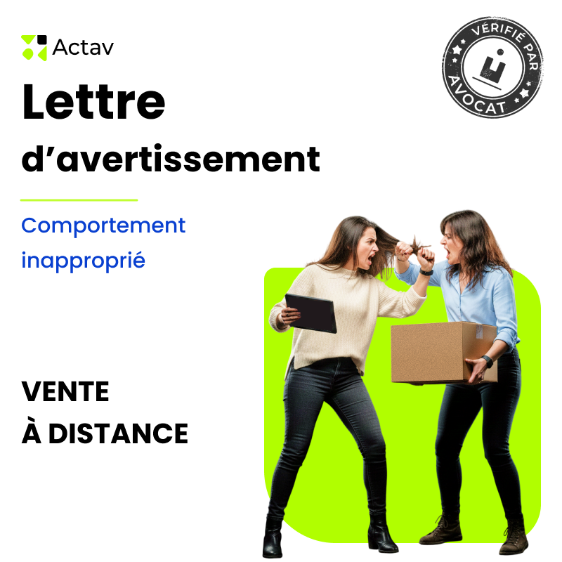 Lettre d'avertissement pour comportement inapproprié (Vente à distance)