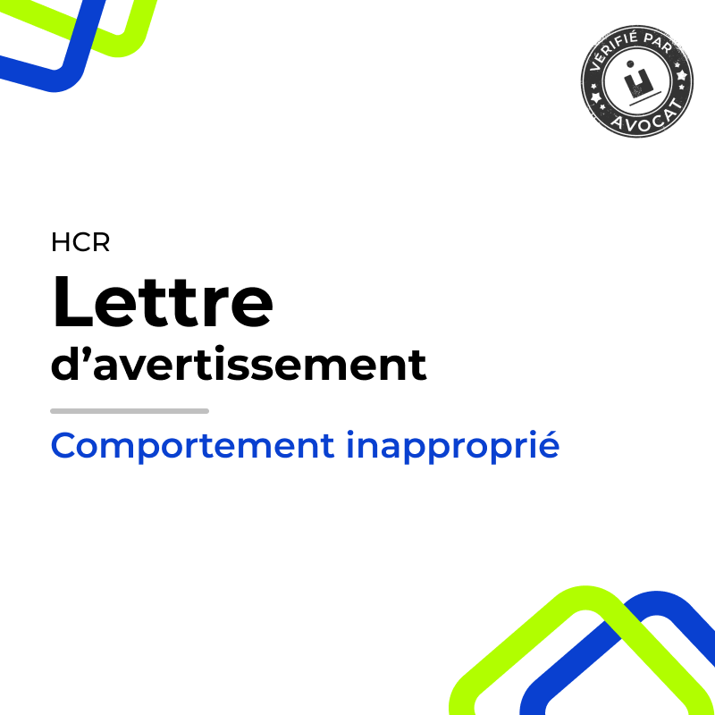 Lettre d’avertissement - Comportement inapproprié