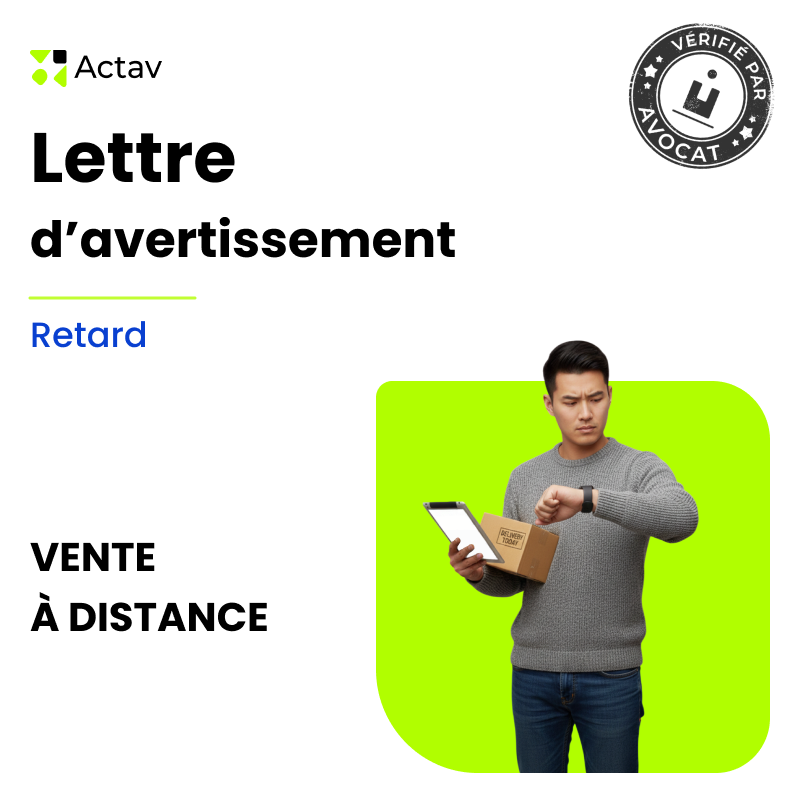 Lettre d'avertissement pour retard (Vente à distance)
