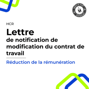 Lettre de notification de modification du contrat de travail pour motif éco - Réduction de la rémunération - ACTAV