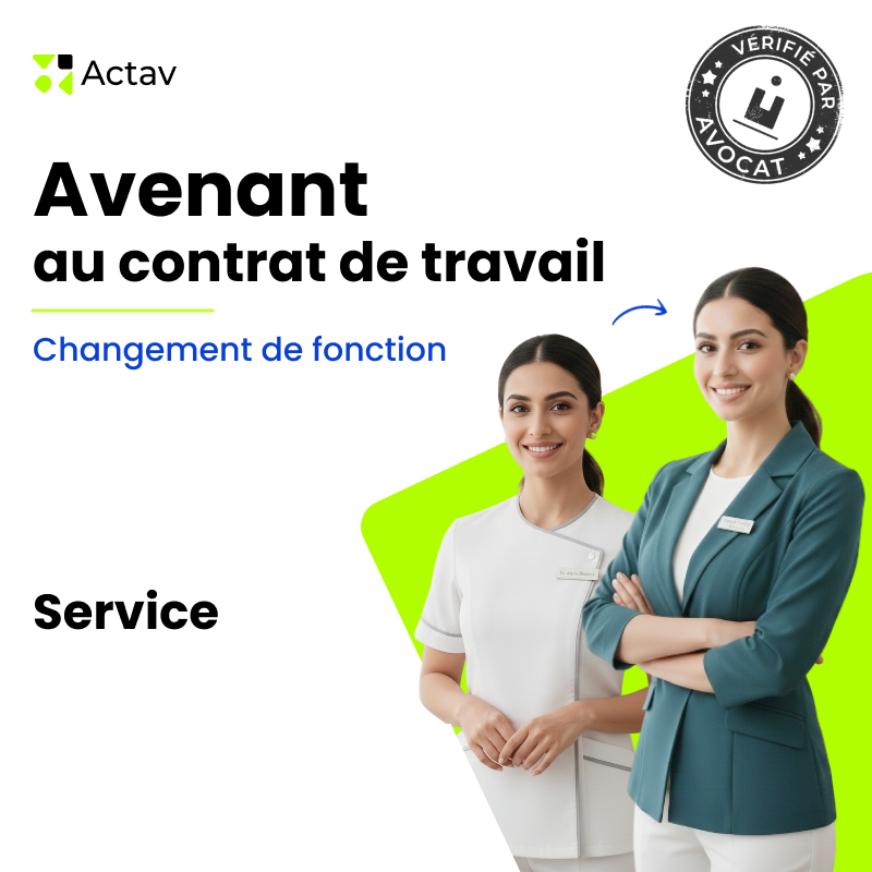 Avenant au contrat de travail - Changement de fonction - Services