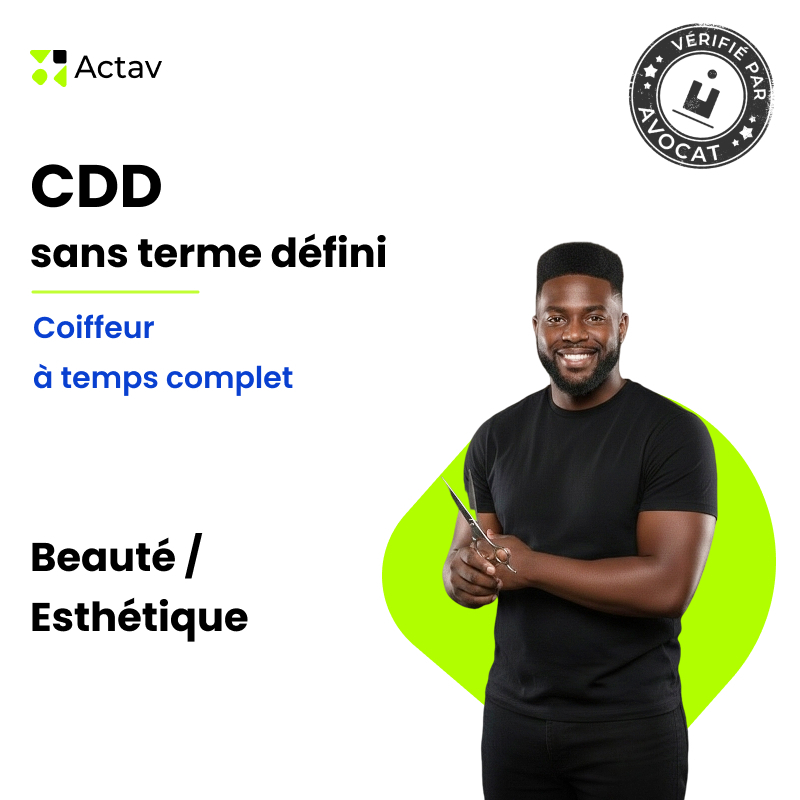 Modèle de CDD sans terme défini pour coiffeur ( H/F) - Temps complet - Services