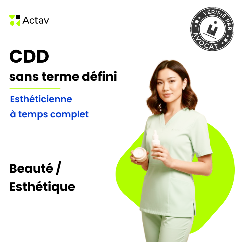 Modèle de CDD sans terme défini pour esthéticienne/ esthéticien - Temps complet - Services