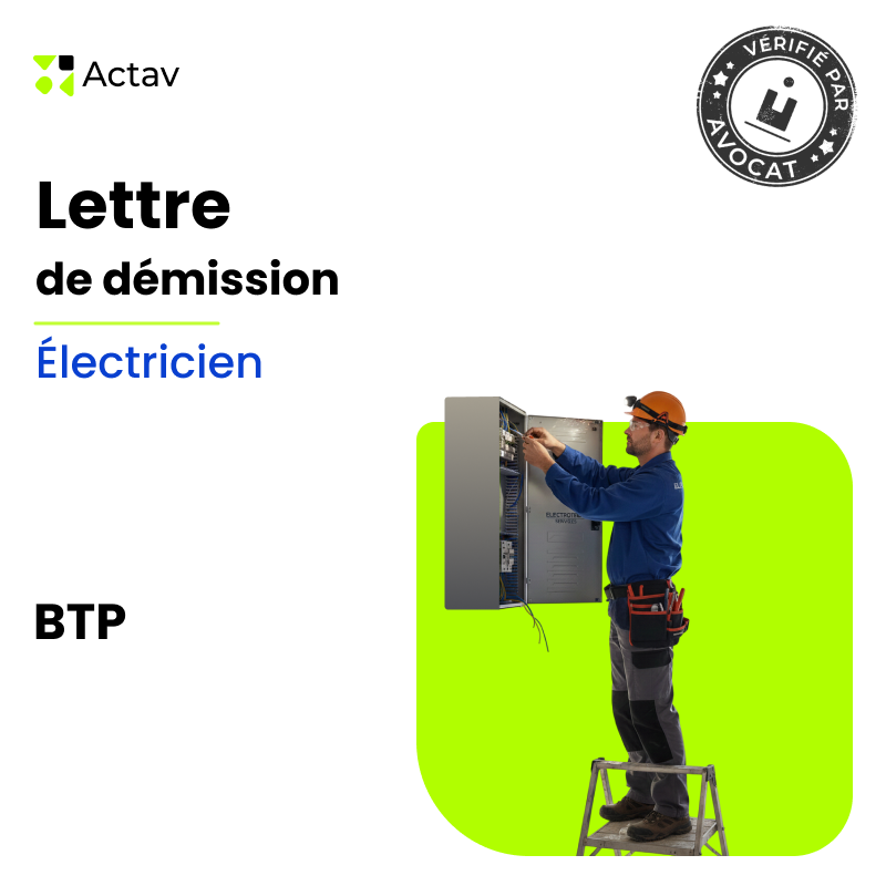 Lettre de démission - Électricien