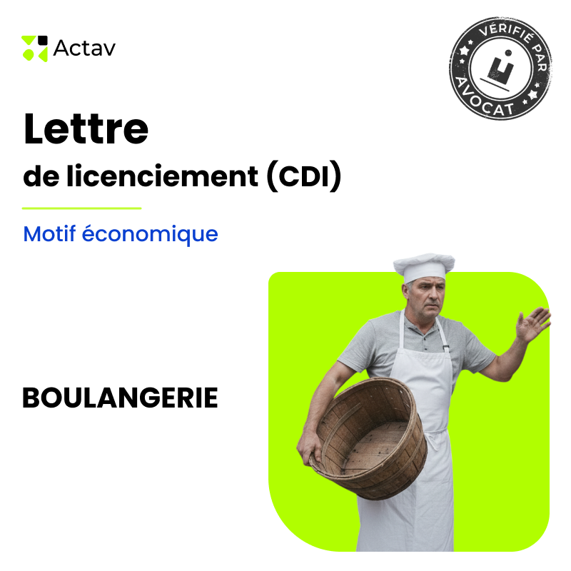 Lettre de licenciement pour motif économique (CDI) - Boulangerie
