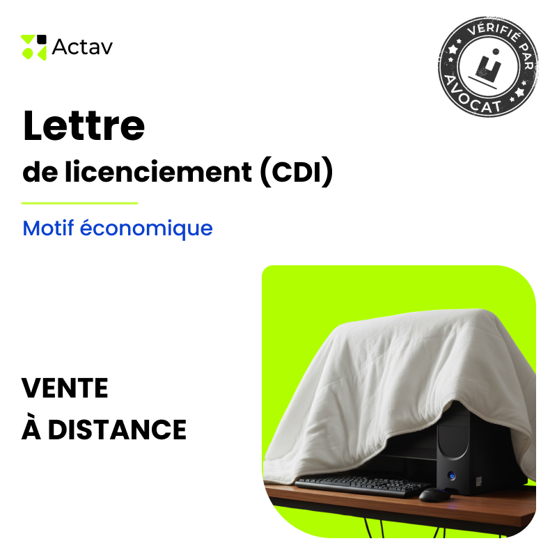 Lettre de licenciement pour motif économique (CDI) - E-commerce