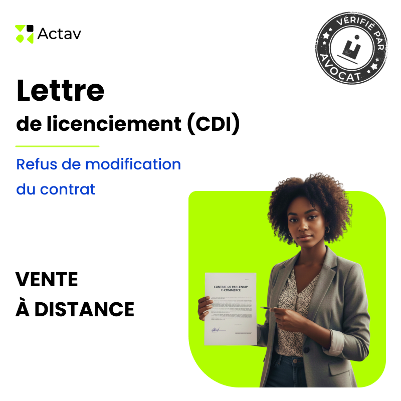 Lettre de licenciement pour motif économique - Refus de modification du contrat de travail - E-commerce