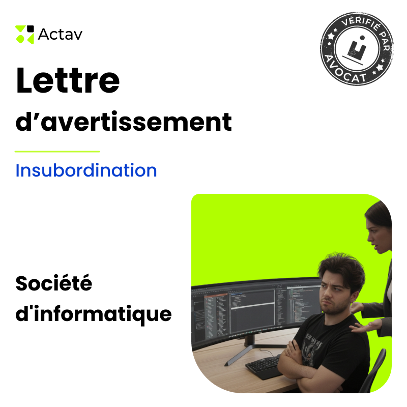 Lettre d'avertissement pour insubordination – Société d'informatique
