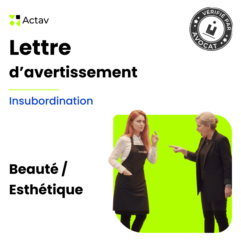 Lettre d'avertissement pour insubordination (Beauté/ Esthétique)