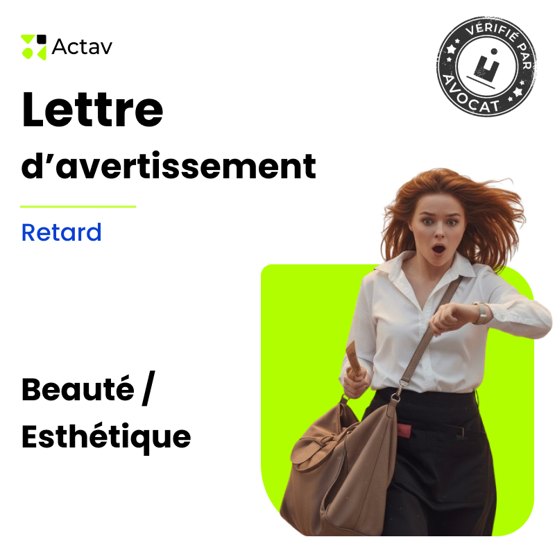 Lettre d'avertissement pour retard répétitifs non justifiés (Beauté/ Esthétique)