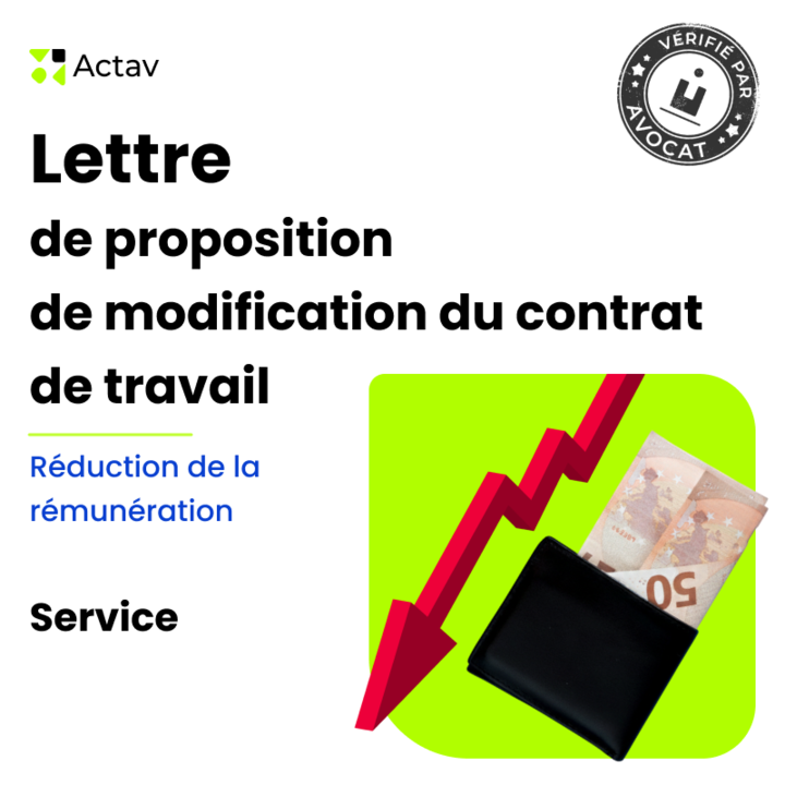Lettre de proposition de la modification du contrat de travail pour motif économique - Réduction de la rémunération - Services