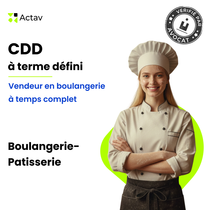Modèle de CDD à terme défini pour vendeur en boulangerie (H/F) - Temps complet - Boulangerie-Pâtisserie