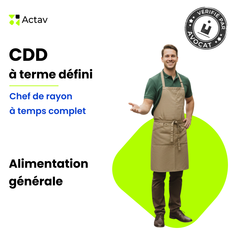 Modèle de CDD à terme défini pour chef de rayon (H/F) - Temps complet - Alimentation