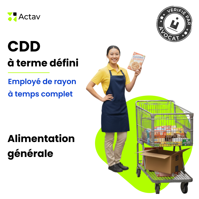 Modèle de CDD à terme défini pour employé de rayon (H/F) - Temps complet - Alimentation