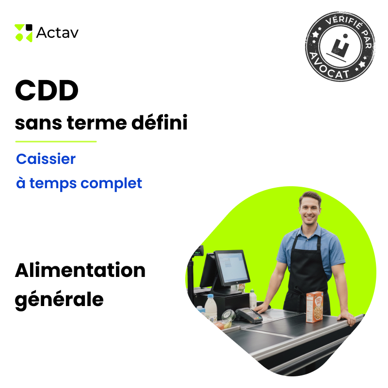 Modèle de CDD sans terme défini pour caissier (H/F) - Temps complet - Alimentation