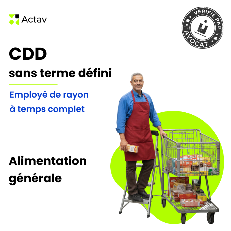 Modèle de CDD sans terme défini pour employé de rayon (H/F) - Temps complet - Alimentation
