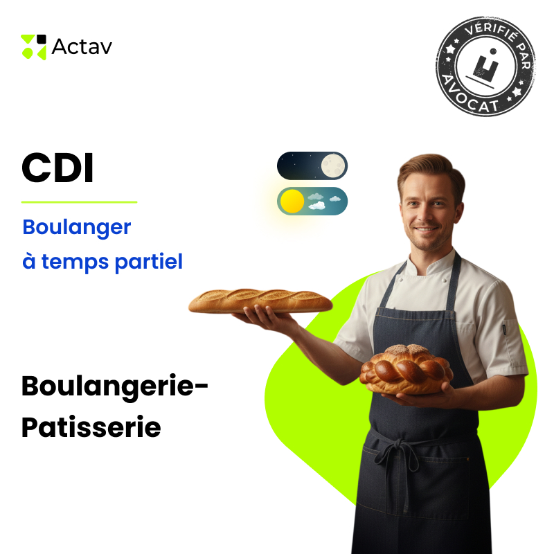 Modèle de CDI à temps partiel pour boulanger (H/F) - Boulangerie-Pâtisserie