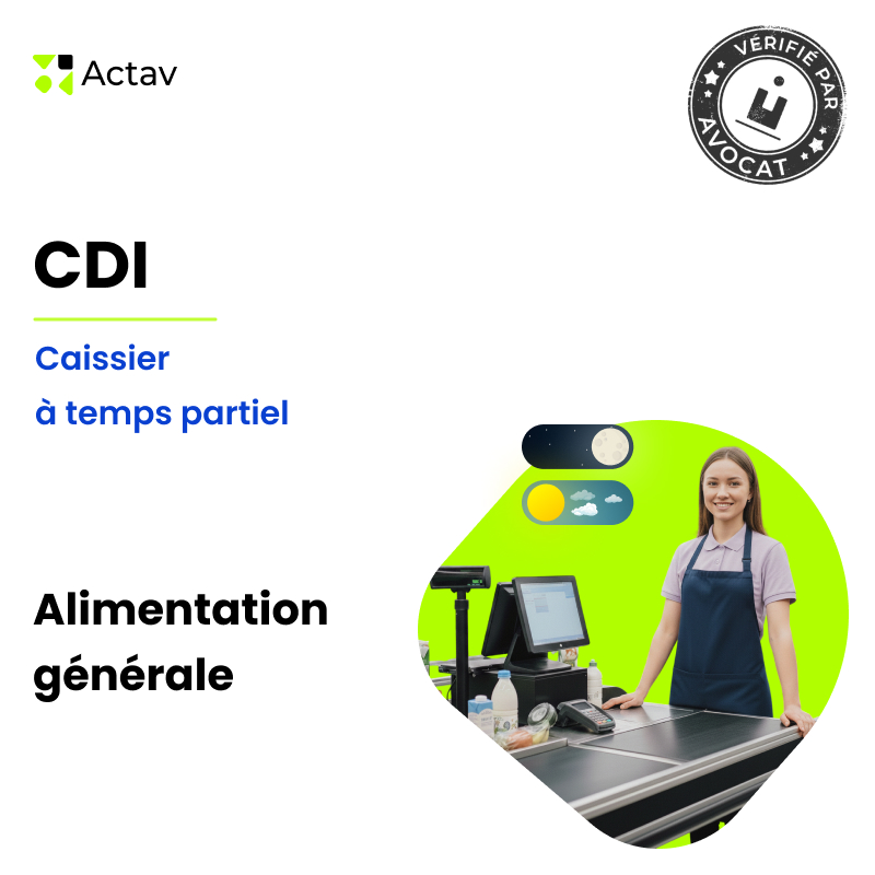 Modèle de CDI à temps partiel pour caissier (H/F) - Alimentation