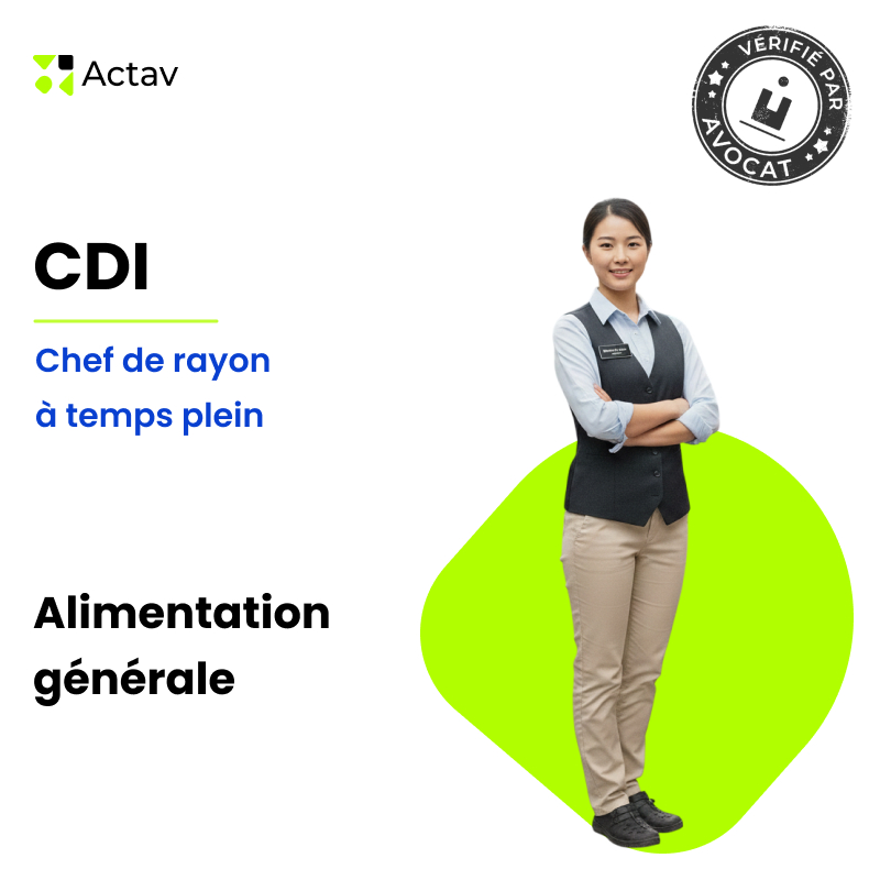 Modèle de CDI à temps plein pour chef de rayon (H/F) - Alimentation