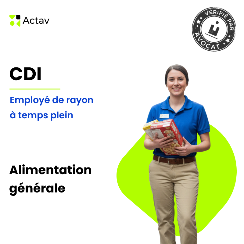 Modèle de CDI à temps plein pour employé de rayon (H/F) - Alimentation