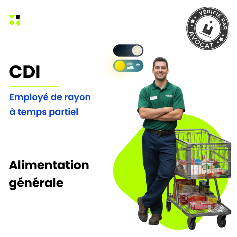 Modèle de CDI à temps partiel pour employé de rayon (H/F) - Alimentation