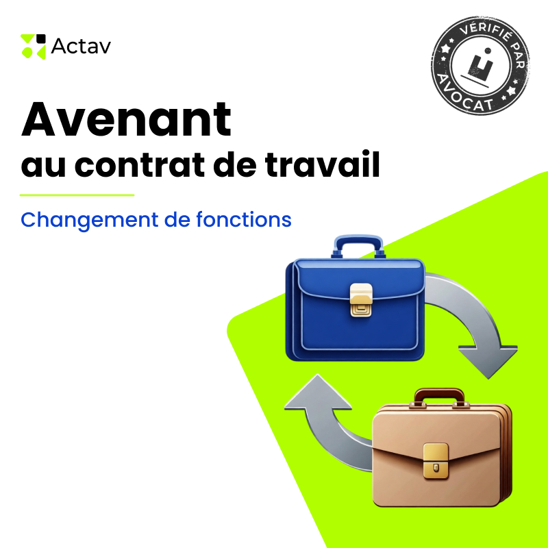 Avenant au contrat de travail - Changement de fonctions