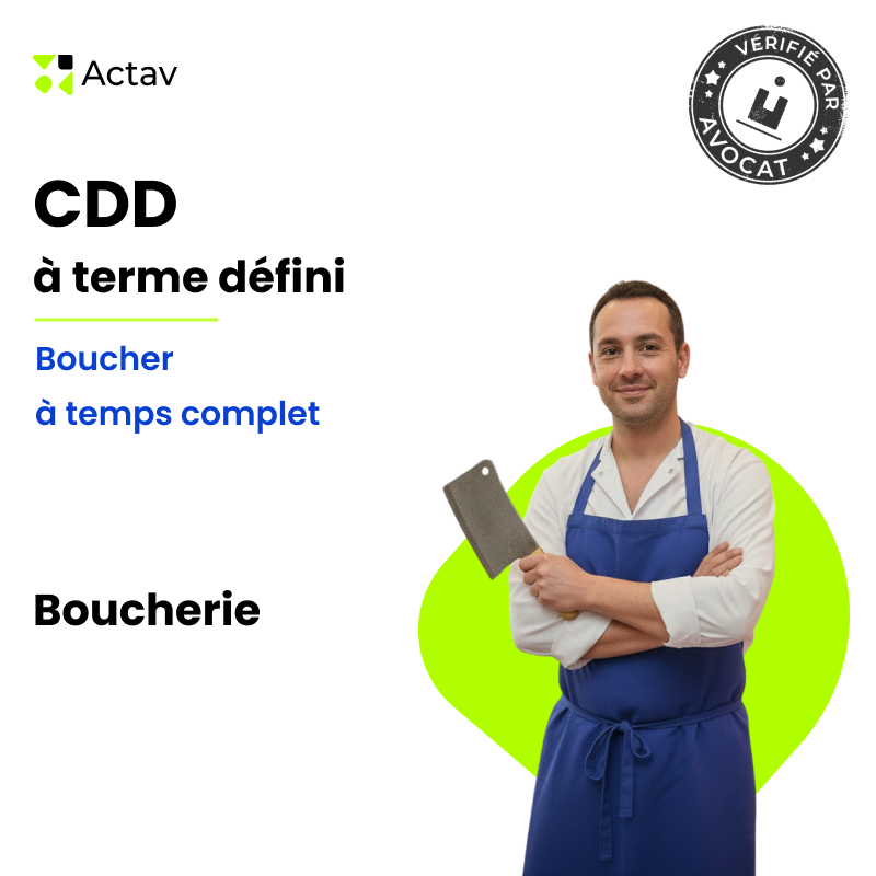 Modèle de CDD à terme défini pour boucher (H/F) - Temps complet - Boucherie