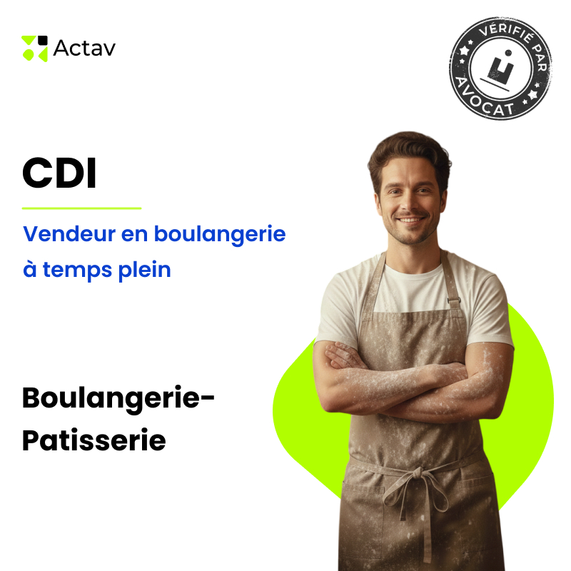 Modèle de CDI à temps plein pour vendeur en boulangerie (H/F) - Boulangerie-Pâtisserie