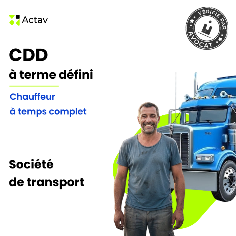 Contrat de travail CDD - Chauffeur - Temps complet