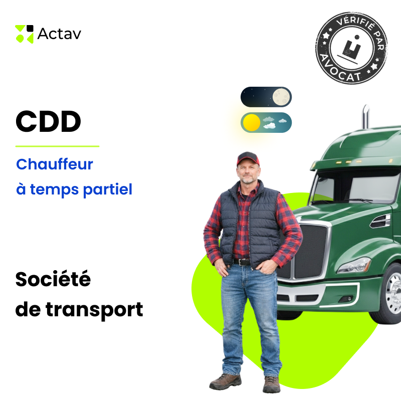 Modèle de CDD à temps partiel pour chauffeur routier (H/F) - Services