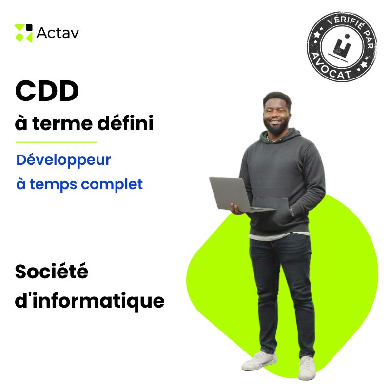 Modèle de CDD à terme défini pour développeur ( H/F) - Temps complet - Services