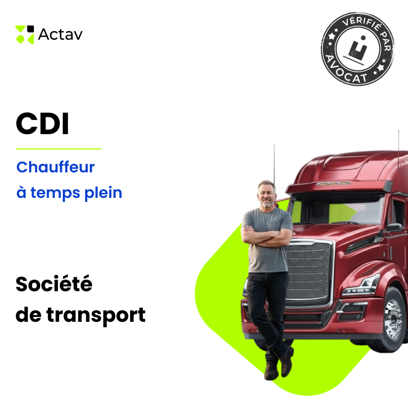 Modèle de CDI à temps plein pour chauffeur routier (H/F) - Services