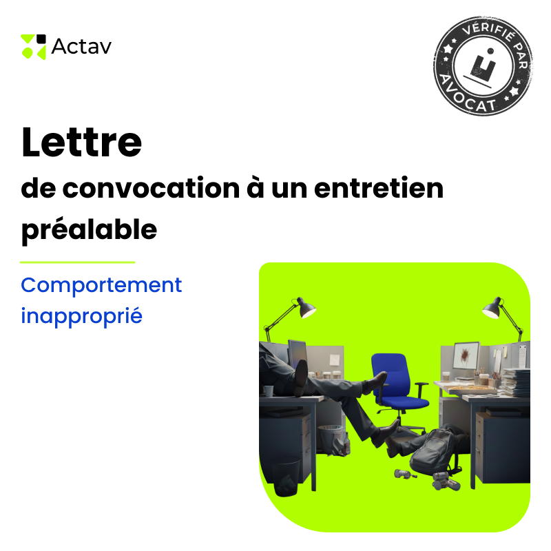 Lettre de convocation à un entretien préalable pour comportement inapproprié