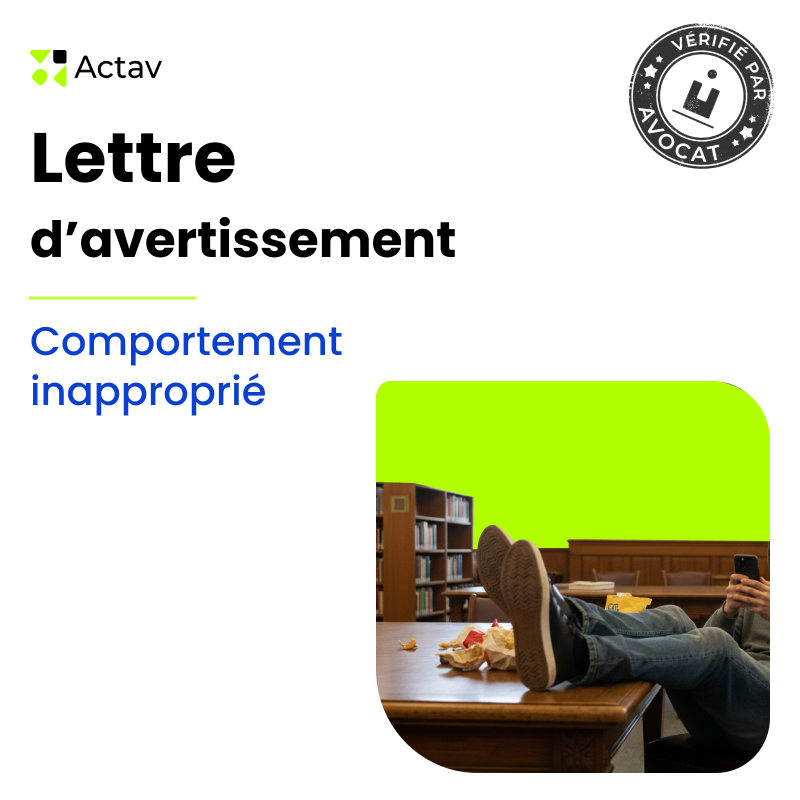 Lettre d'avertissement pour comportement inapproprié