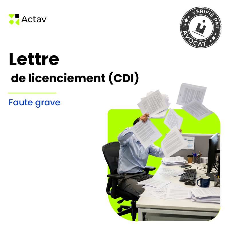 Lettre de licenciement pour faute grave - CDI