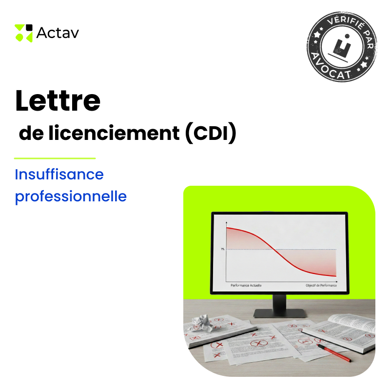 Lettre de licenciement pour insuffisance professionnelle - CDI