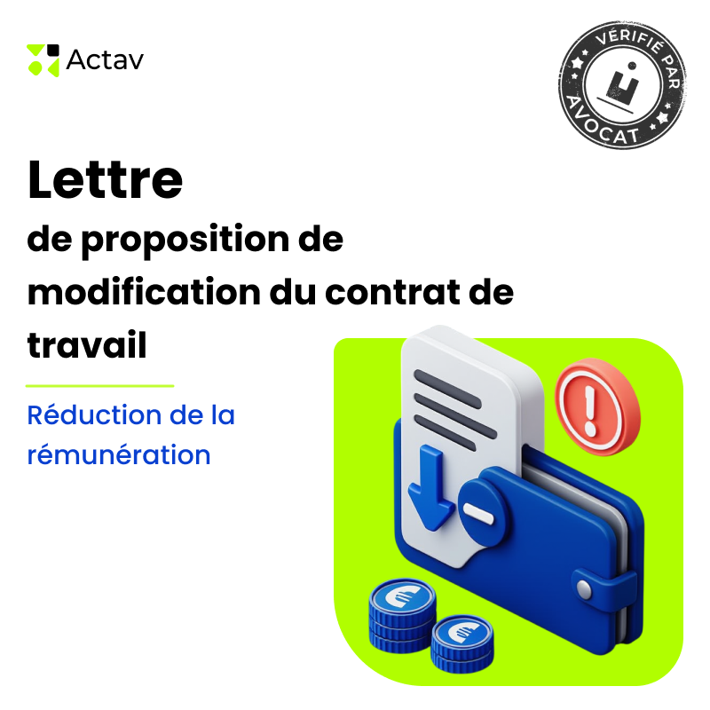 Lettre de proposition de modification du contrat de travail pour motif économique - Réduction de la rémunération