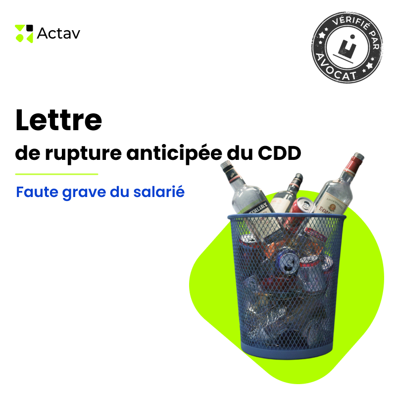 Lettre de rupture anticipée d'un CDD pour faute grave du salarié