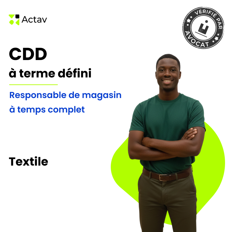 Modèle de CDD à terme défini pour responsable de magasin (H/F) - Textile