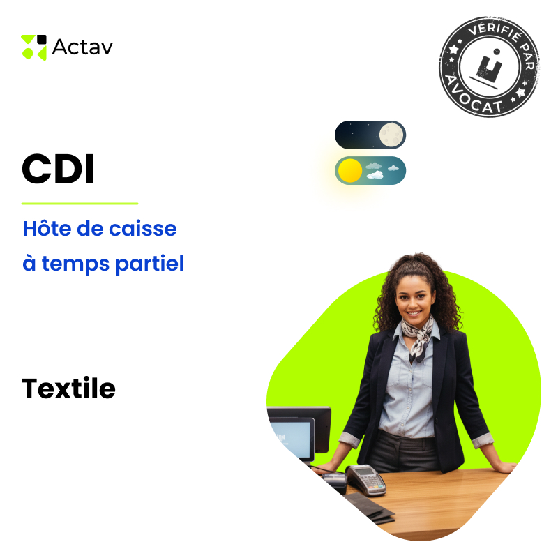Modèle de CDI à temps partiel pour hôte de caisse (H/F) - Textile