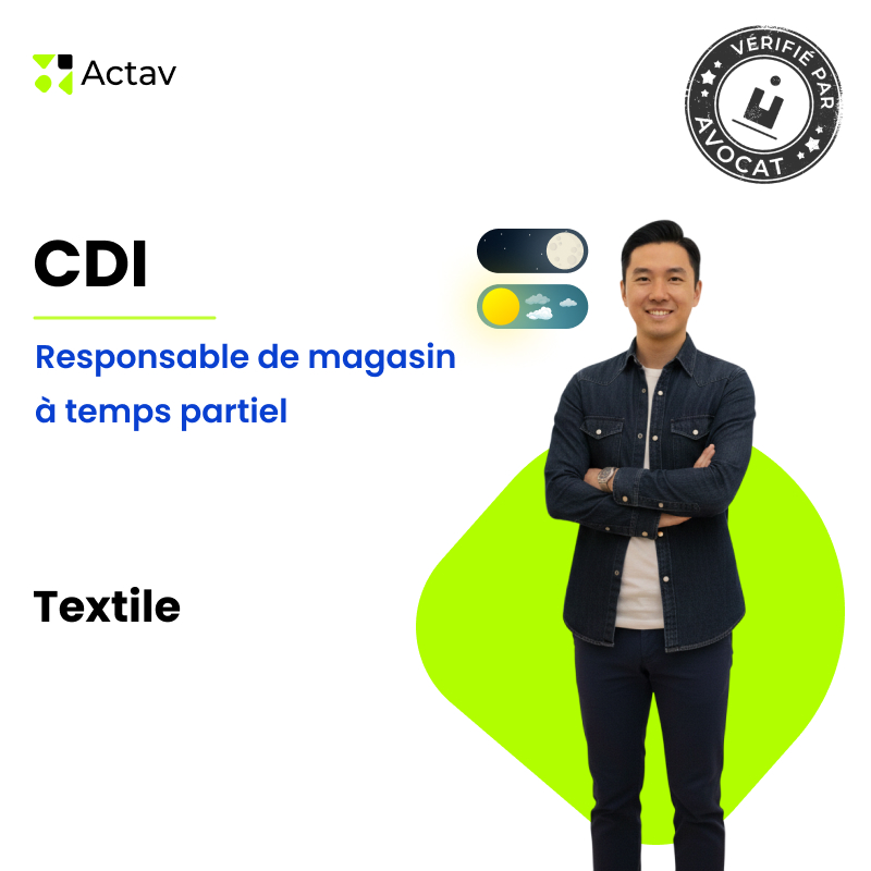 Modèle de CDI à temps partiel pour responsable de magasin (H/F) - Textile