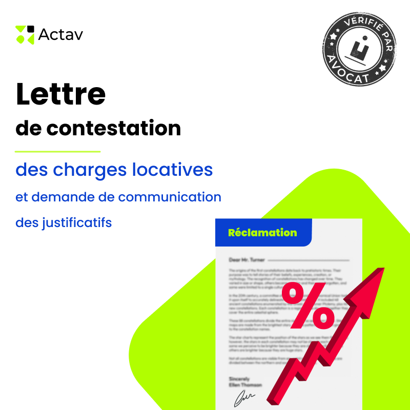 Modèle de lettre de contestation des charges locatives avec demande de justificatifs