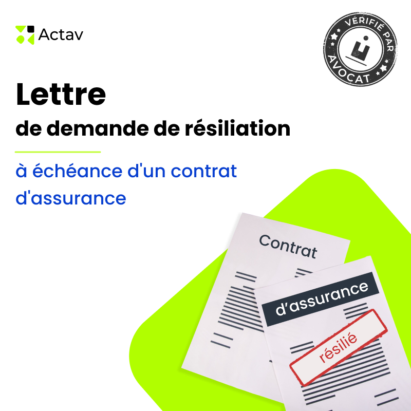 Modèle de lettre de résiliation d'un contrat d'assurance